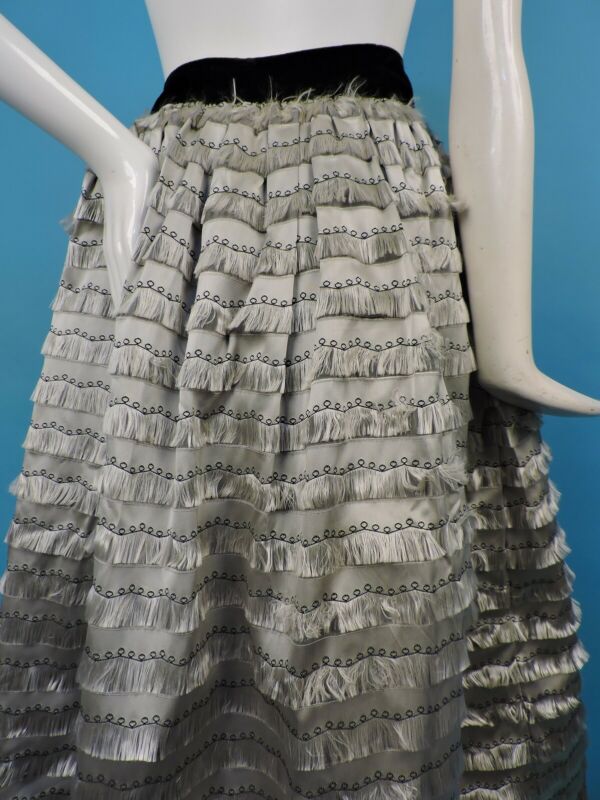 VINTAGE 1950’S EYELASH SATIN FULL SKIRT W VELVET TRIM - Fresh Stock Dated February 2026