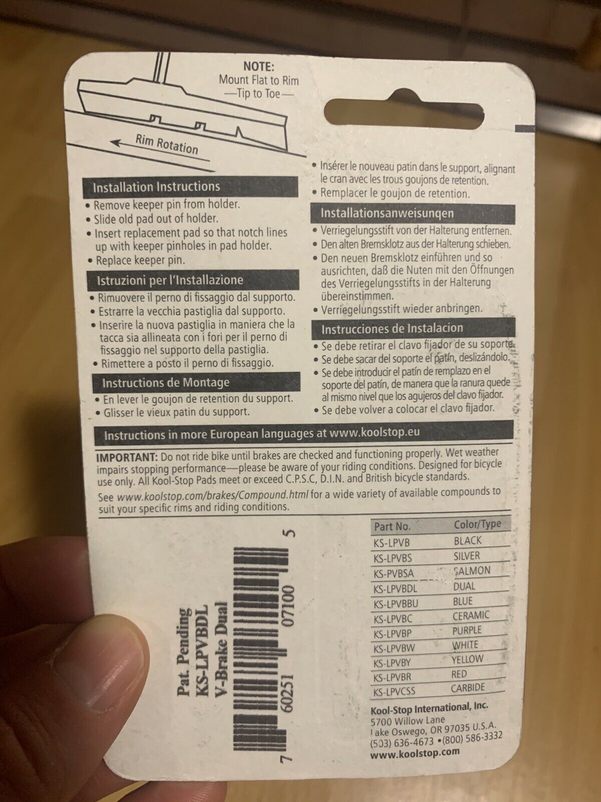 NEW Kool-Stop Linear Pull V-Type Dual-Compound Replacement Bicycle Brake Pads - Fresh Stock Dated February 2026