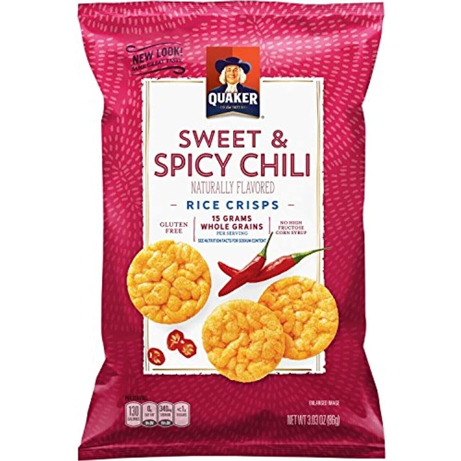 Quaker Rice Crisps SWEET & SPICY CHILI 3.03 oz (3  Bags) - Fresh Stock Dated February 2026