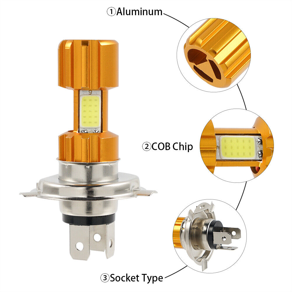 For Kawasaki KLR650 1988-2007 KLR250 1993-2005 1x H4 9003 LED Headlight Kit Bulb - Fresh Stock Dated February 2026