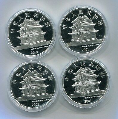China 2001 Colored 4 Pcs of 1oz Silver Coins Set - Peking Opera (3rd Issue) - Fresh Stock Dated February 2026