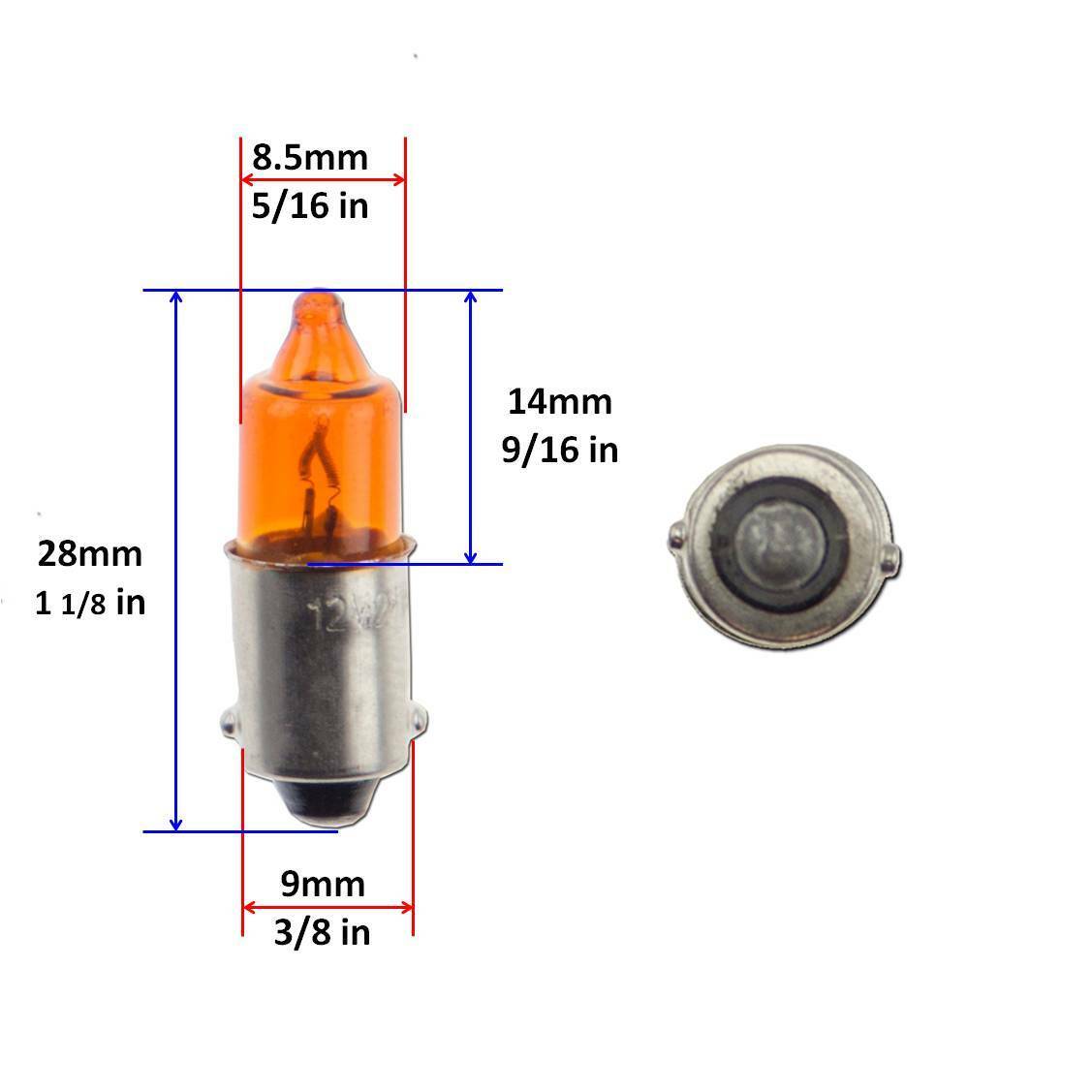 BA9S T4W 21W Amber Turn Signal Blinker Single Filament 4x Light Bulb Globe - Fresh Stock Dated February 2026