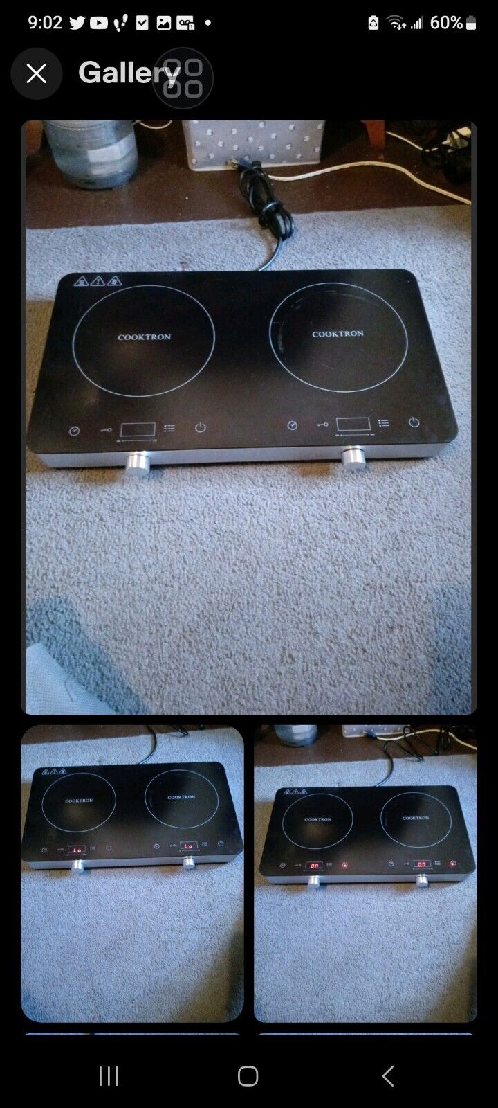 COOKTRON Double Induction Cooktop Burner with Fast Warm-Up  Assorted Styles - Fresh Stock Dated February 2026