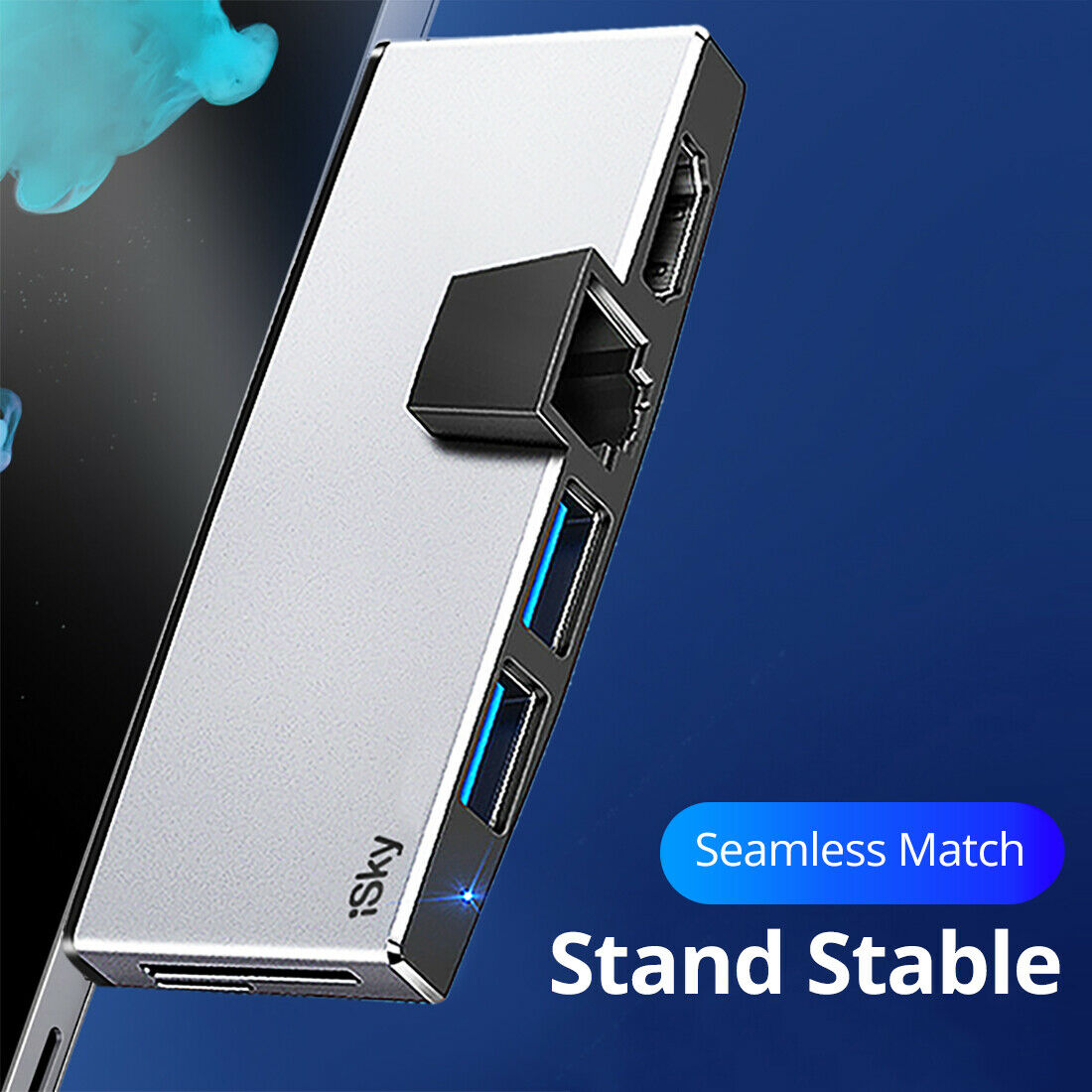 iSky Microsoft Surface Pro USB Hub Surface Pro5 Pro6 USB3.0 HDMI LAN Ethernet SD - Fresh Stock Dated February 2026