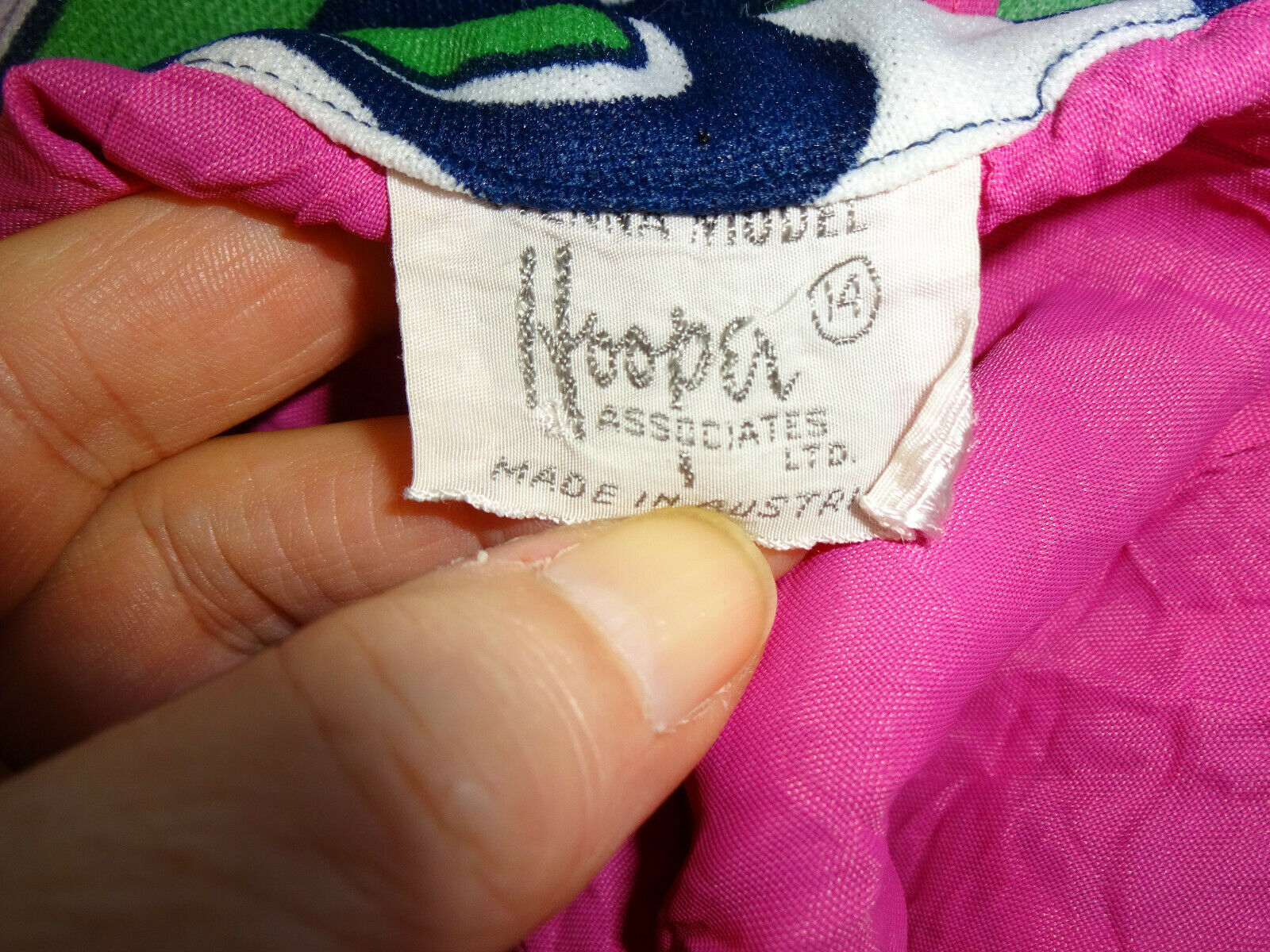 Vintage 1970s Womens Maxi Skirt Hooper 14 S M Pink Blue Psychedelic Hippie Lined - Fresh Stock Dated February 2026