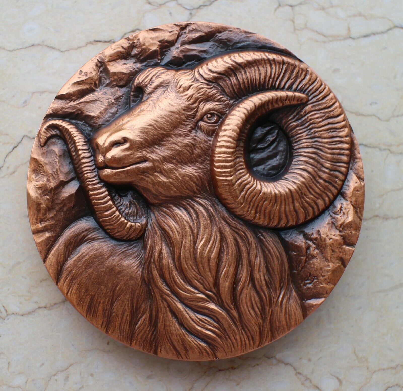 A Pair of 2015 China 60mm Medals (Copper and Paktong) - Lunar Year Series - Goat - Fresh Stock Dated February 2026