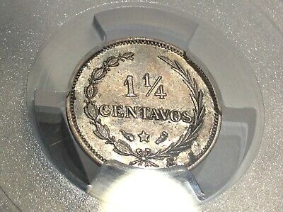 1888 PCGS AU50 Dominican Republic 1-1/4 Centavos . - Fresh Stock Dated February 2026