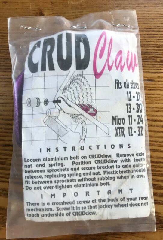 Vintage Crud Claw Cassette Cleaner Freewheel Mud Guard Purple Ano VTG NOS NEW - Fresh Stock Dated December 2025