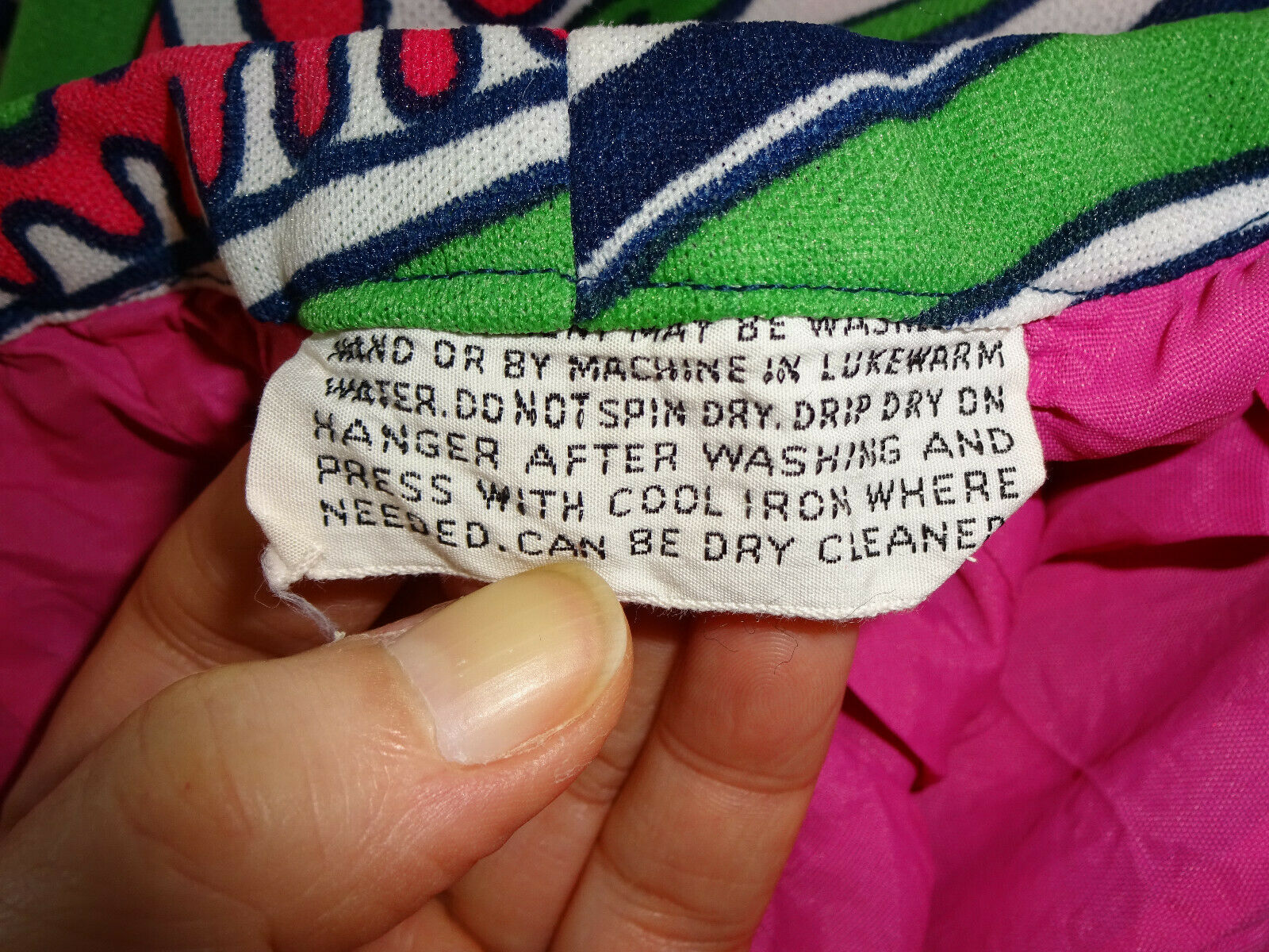 Vintage 1970s Womens Maxi Skirt Hooper 14 S M Pink Blue Psychedelic Hippie Lined - Fresh Stock Dated February 2026