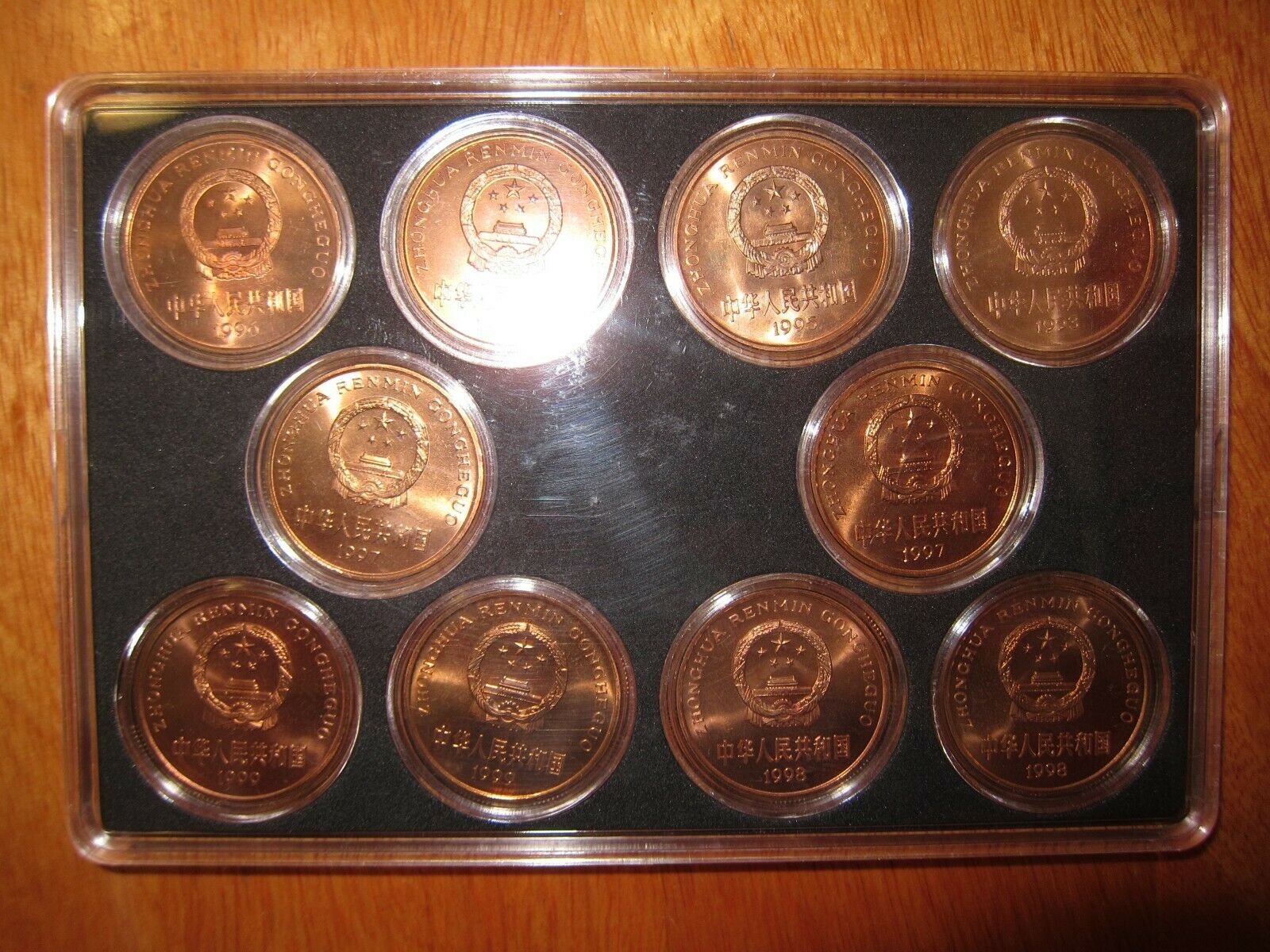 1993 - 1999 China Rare Wild Animals Copper 5 Yuan 10 Coin Set - Fresh Stock Dated February 2026