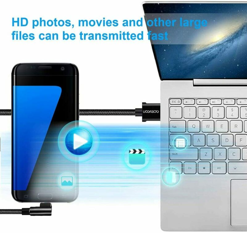 [3 Pack] aceyoon 1ft USB C 90 Degree Cable Braided Right Angle USB C 30cm L Type - Fresh Stock Dated February 2026
