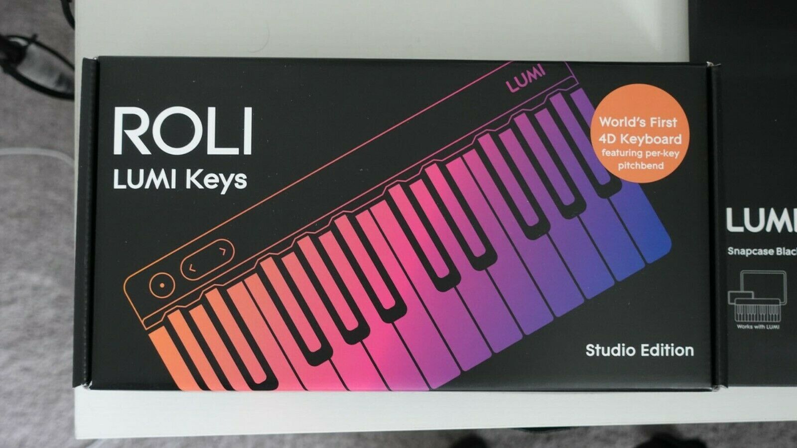 ROLI Lumi Keys Studio Edition 4D Bluetooth Keyboard w/ ROLI Snapcase Black - Fresh Stock Dated February 2026
