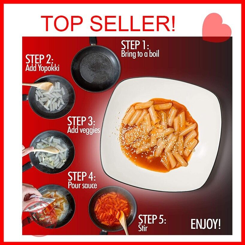 Yopokki Sweet & Mild Spicy Tteokbokki Pack I Korean Topokki Instant Retort Rice - Fresh Stock Dated February 2026