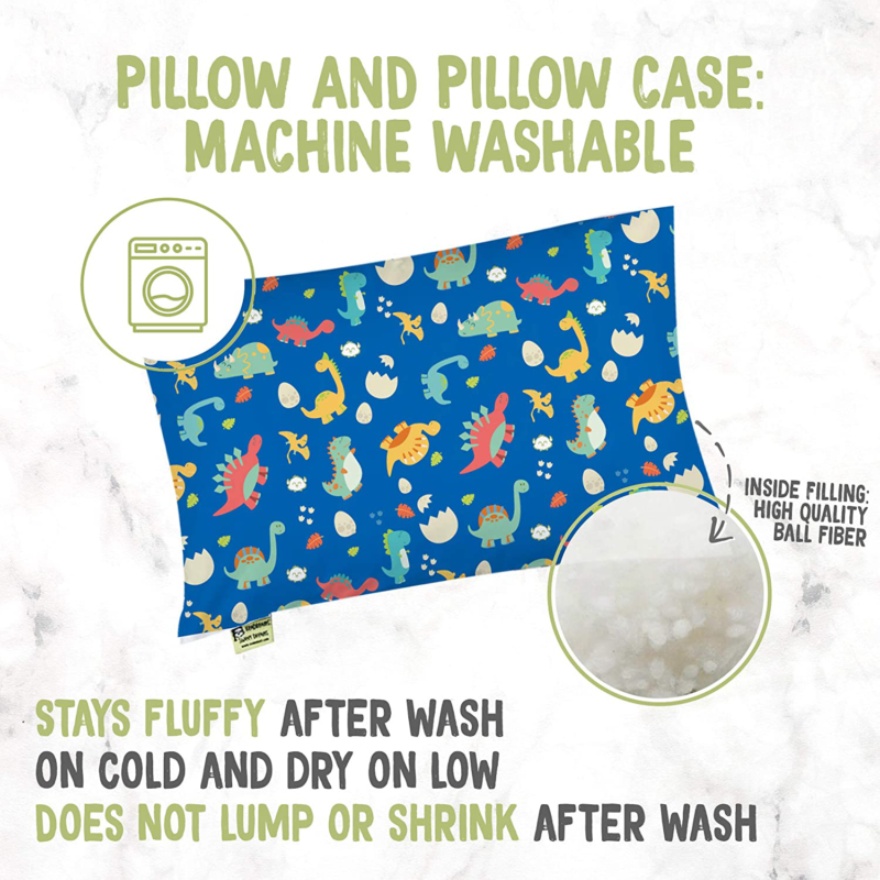 Toddler Pillow with Pillowcase - 13X18 Soft Organic Cotton Baby Pillows for Slee - Fresh Stock Dated December 2025