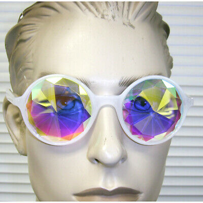 White Kaleidoscope Sunglasses Glasses Adult Costume  Accessory Lady Gaga - Fresh Stock Dated February 2026