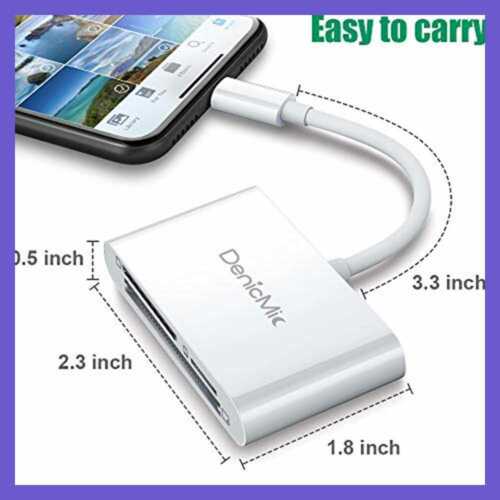 Denicmic SD CF Card Reader Compatible W Iphone Ipad TF Memory Adapter Digital Ca - Fresh Stock Dated February 2026