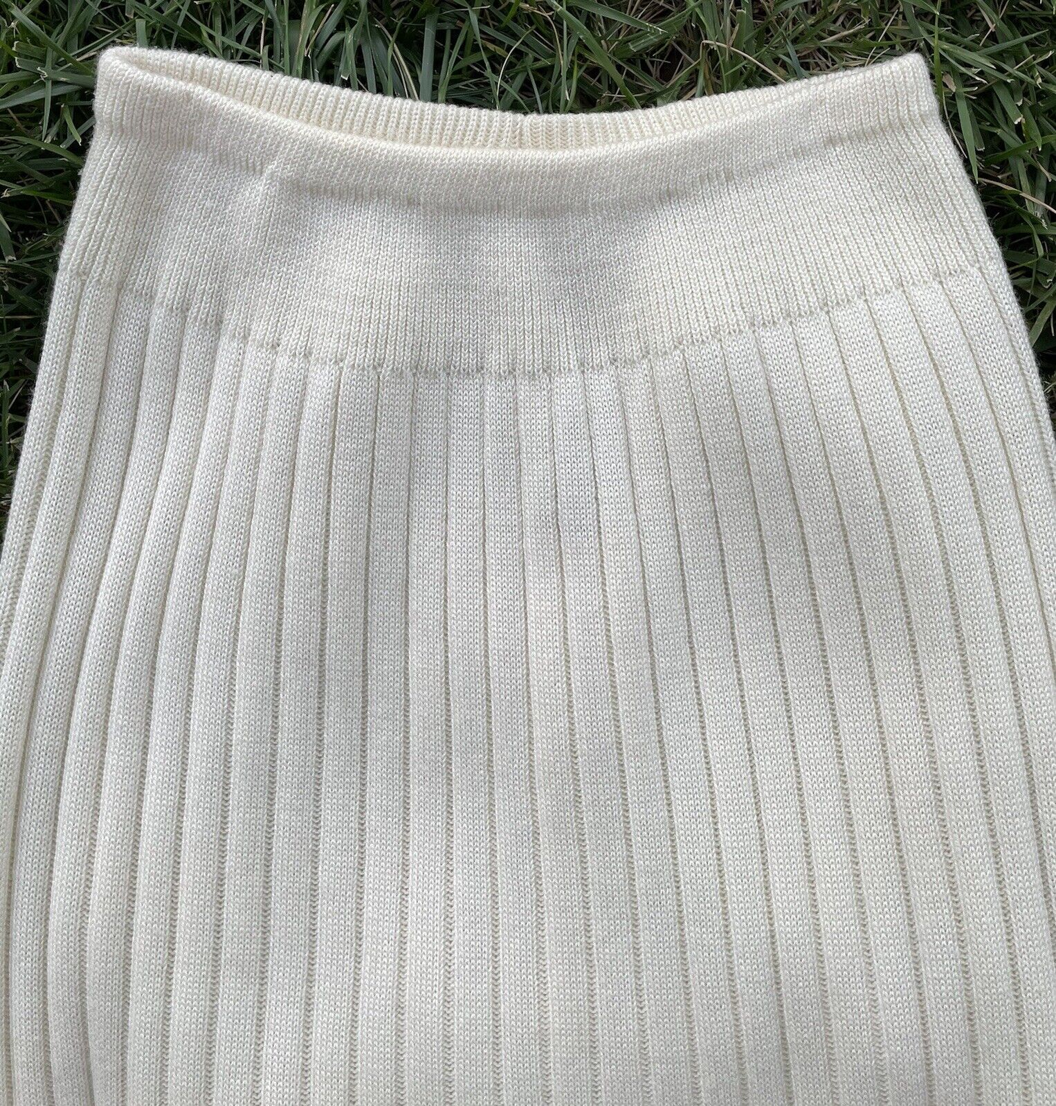 Knit Pencil Skirt Vintage Bellocco Winter White Ribbed - Small - Fresh Stock Dated March 2026