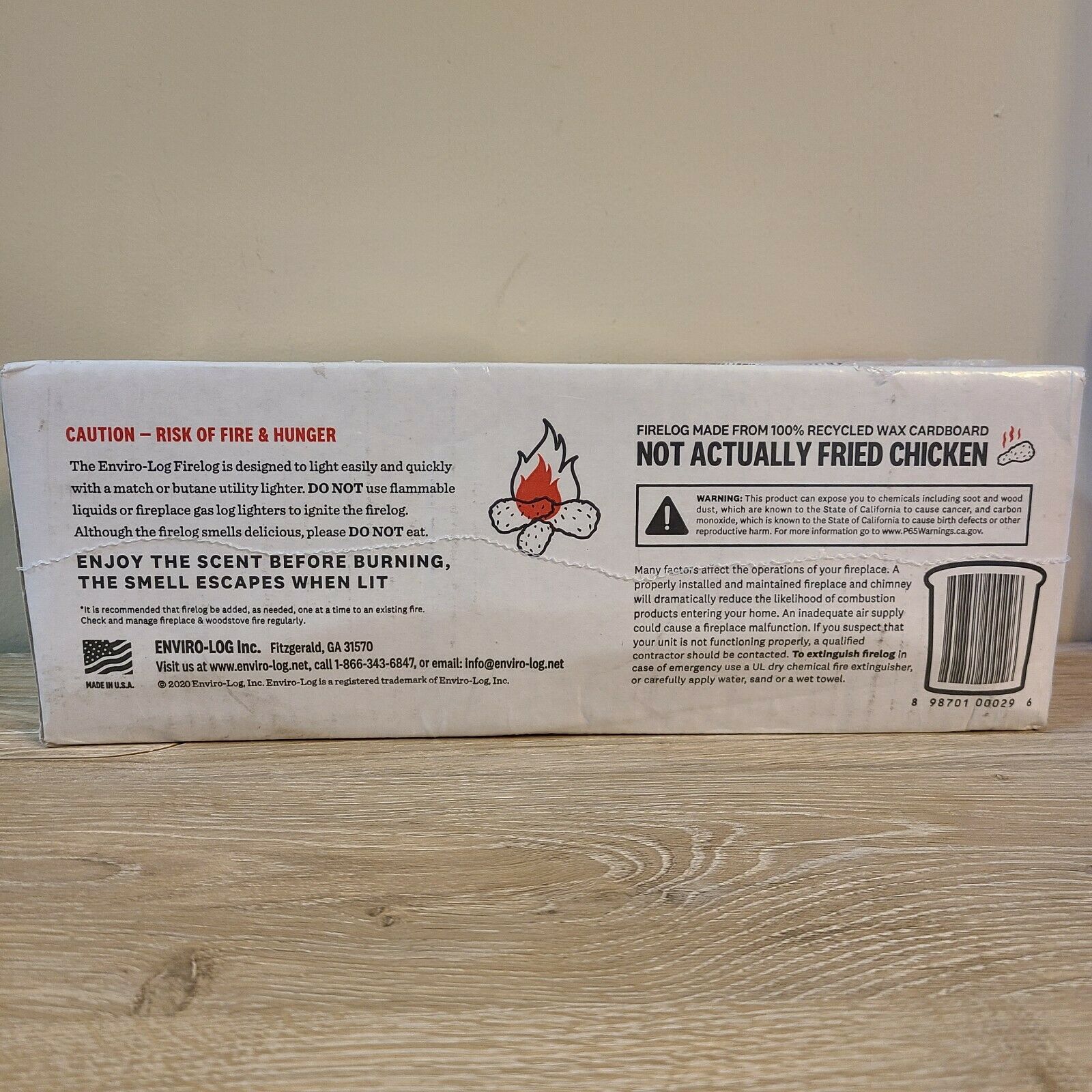 KFC FIRE LOG 11 HERBS & SPICES ENVIROLOG KENTUCKY FRIED CHICKEN FIRE LOG - Fresh Stock Dated December 2025