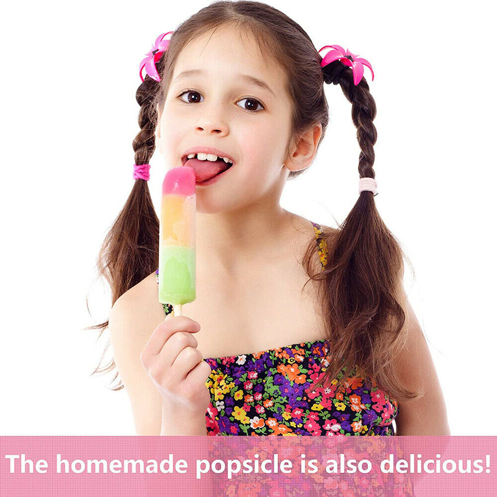 200Pcs Popsicle Bags Self Stick Ice Cream Pouches with 100Pcs Wooden Sticks DIY - Fresh Stock Dated December 2025