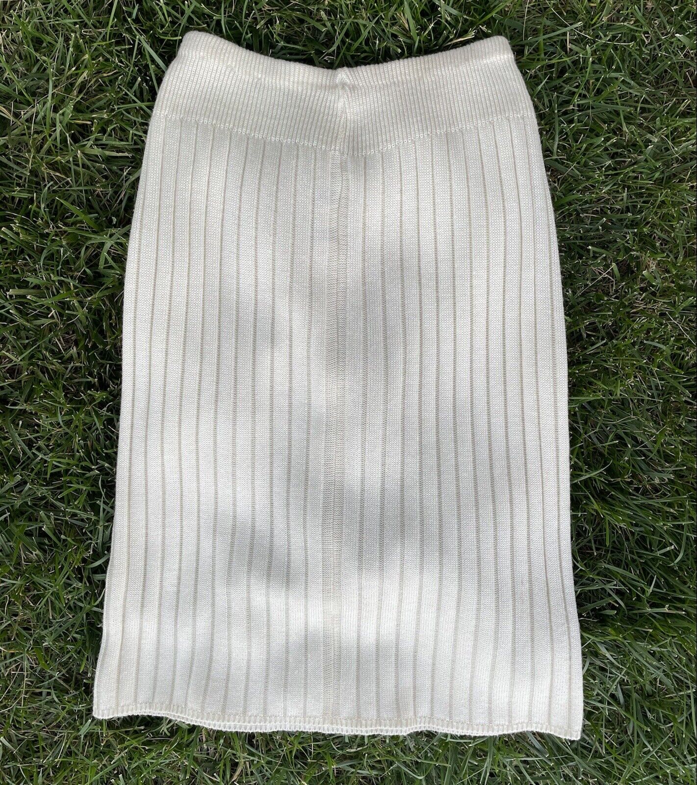 Knit Pencil Skirt Vintage Bellocco Winter White Ribbed - Small - Fresh Stock Dated March 2026