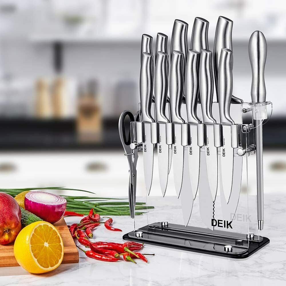 DEIK Knife Set High Carbon Stainless Kitchen Knife Set 14 PCS KF-HB8023 - Fresh Stock Dated December 2025