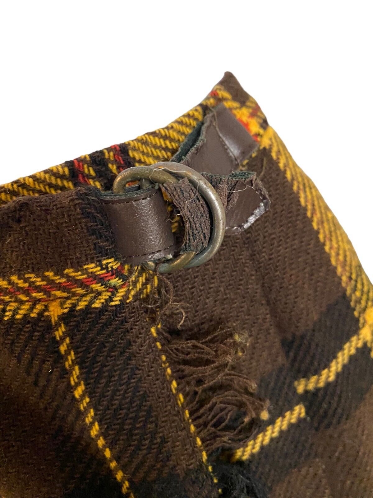 Vintage 1960s Yellow Plaid Fringe Wrap Mini Kilt Skirt Small CLUELESS - Fresh Stock Dated March 2026