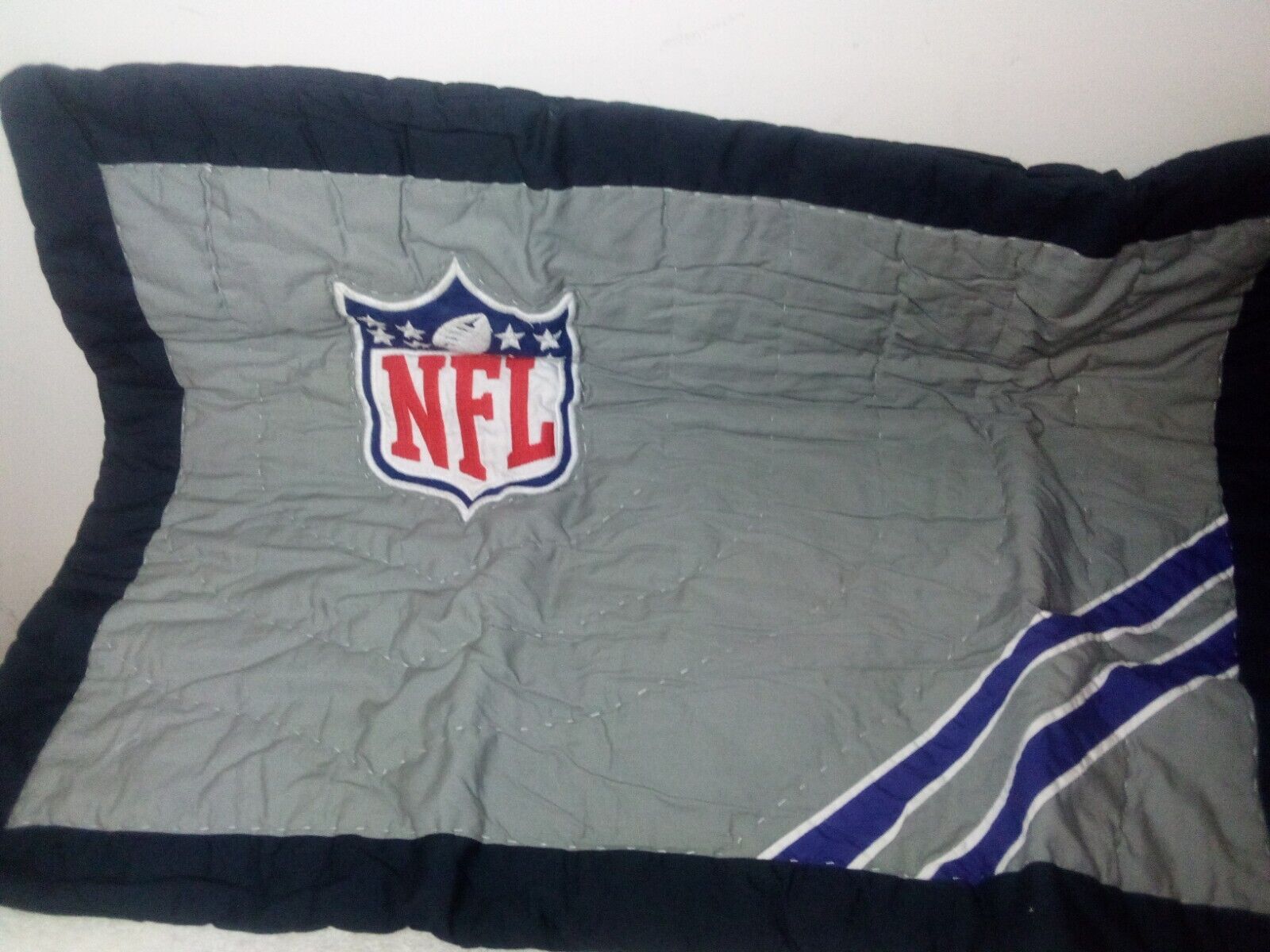 Pottery Barn  Quilted NFL  Standard Pillow Sham Gray blue New with tags - Fresh Stock Dated February 2026