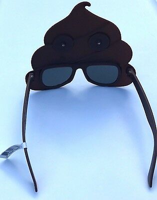 Funny EMOTICON POOP SHADES SUNGLASSES Cartoon Mask Adult Joke Brown Pile Crap - Fresh Stock Dated February 2026