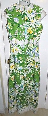 Vintage LA SHACK CESTARO Green Floral Print Lace Trim Dress Size 10 - Fresh Stock Dated March 2026