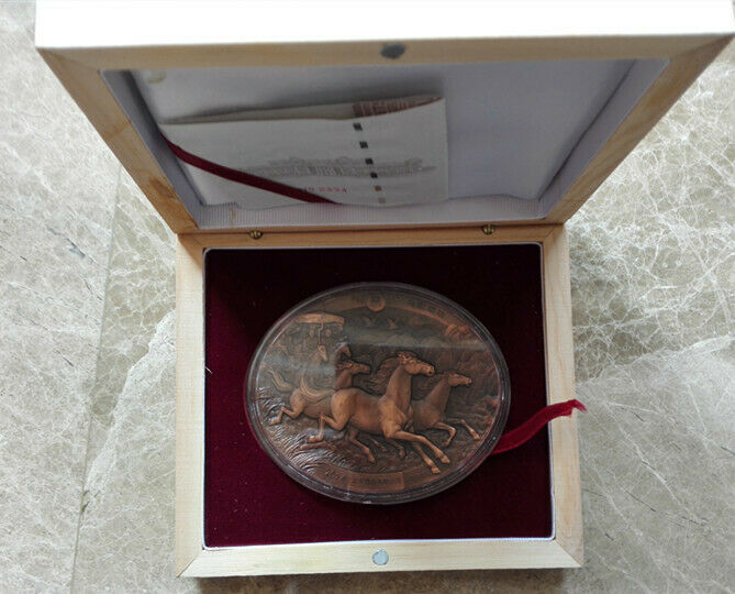 China Shanghai Mint 2014 Lunar Horse Zodiac Oval Copper Medal COA - Fresh Stock Dated February 2026