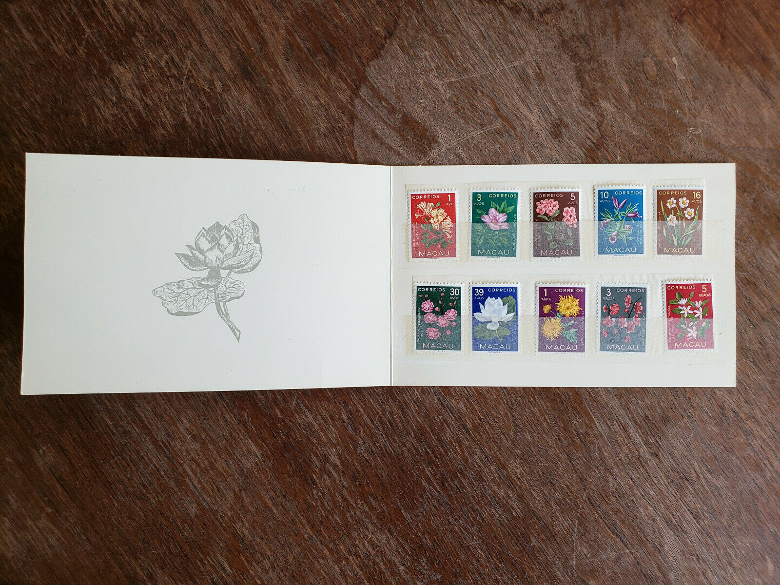 MACAU 372-381 - 1953 Flower Stamps Full Set - Original PO-fresh packet: - MNH - Fresh Stock Dated February 2026