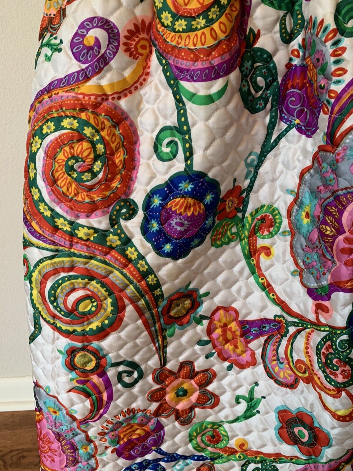 Vintage 70s Lord & Taylor Psychedelic Quilted Maxi Skirt Womans Small - Fresh Stock Dated March 2026