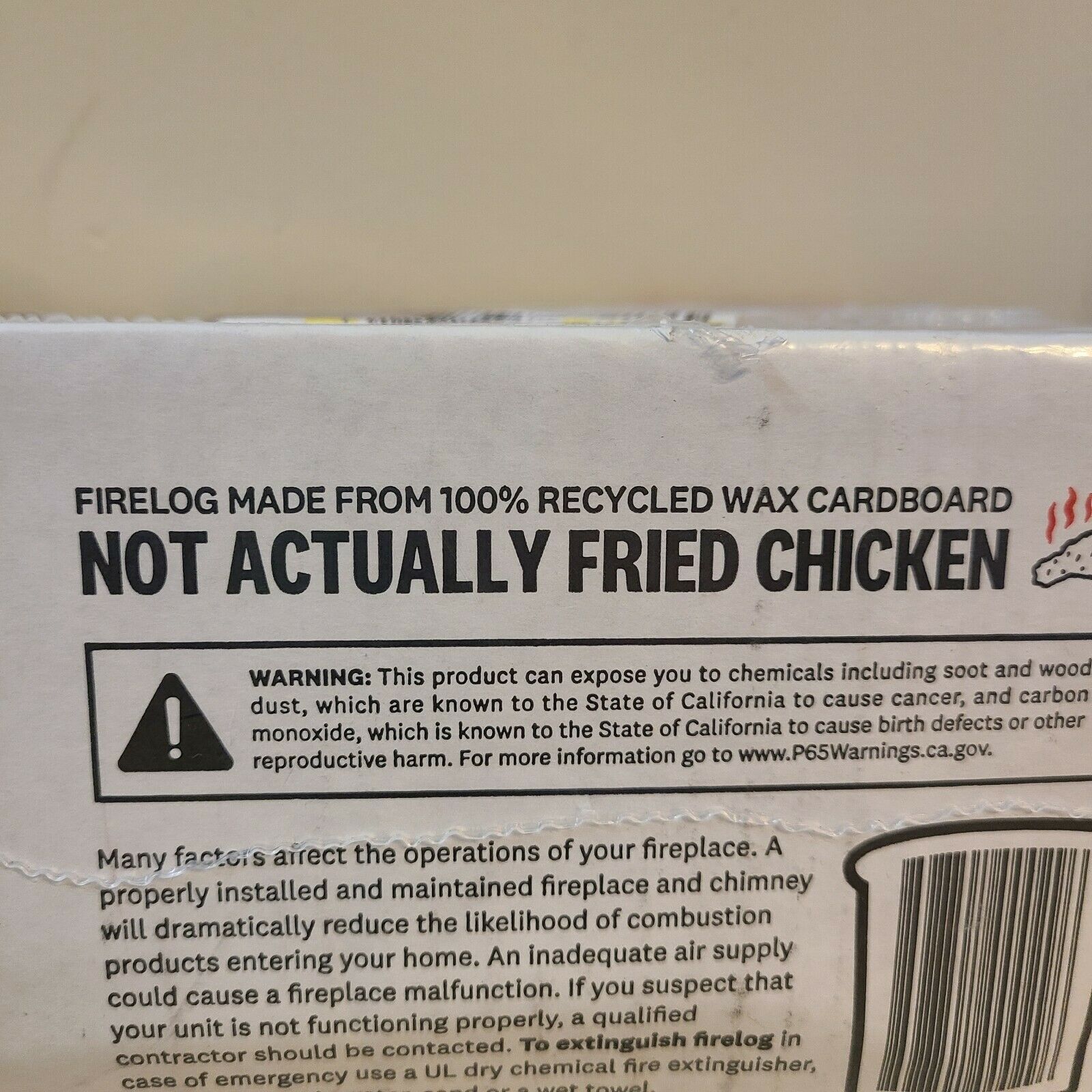 KFC FIRE LOG 11 HERBS & SPICES ENVIROLOG KENTUCKY FRIED CHICKEN FIRE LOG - Fresh Stock Dated December 2025