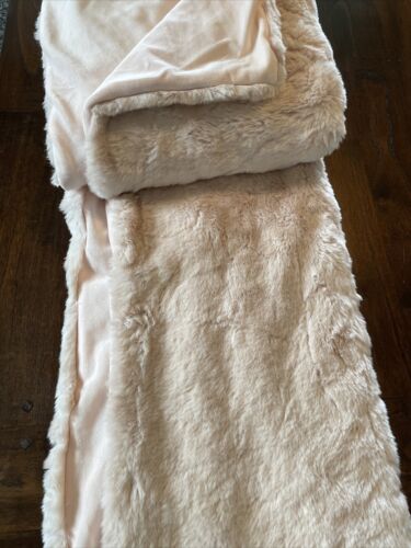 Pottery Barn Kids Faux Fur Throw Blanket~ Blush ~ Sample 60” X 45 - Fresh Stock Dated December 2025