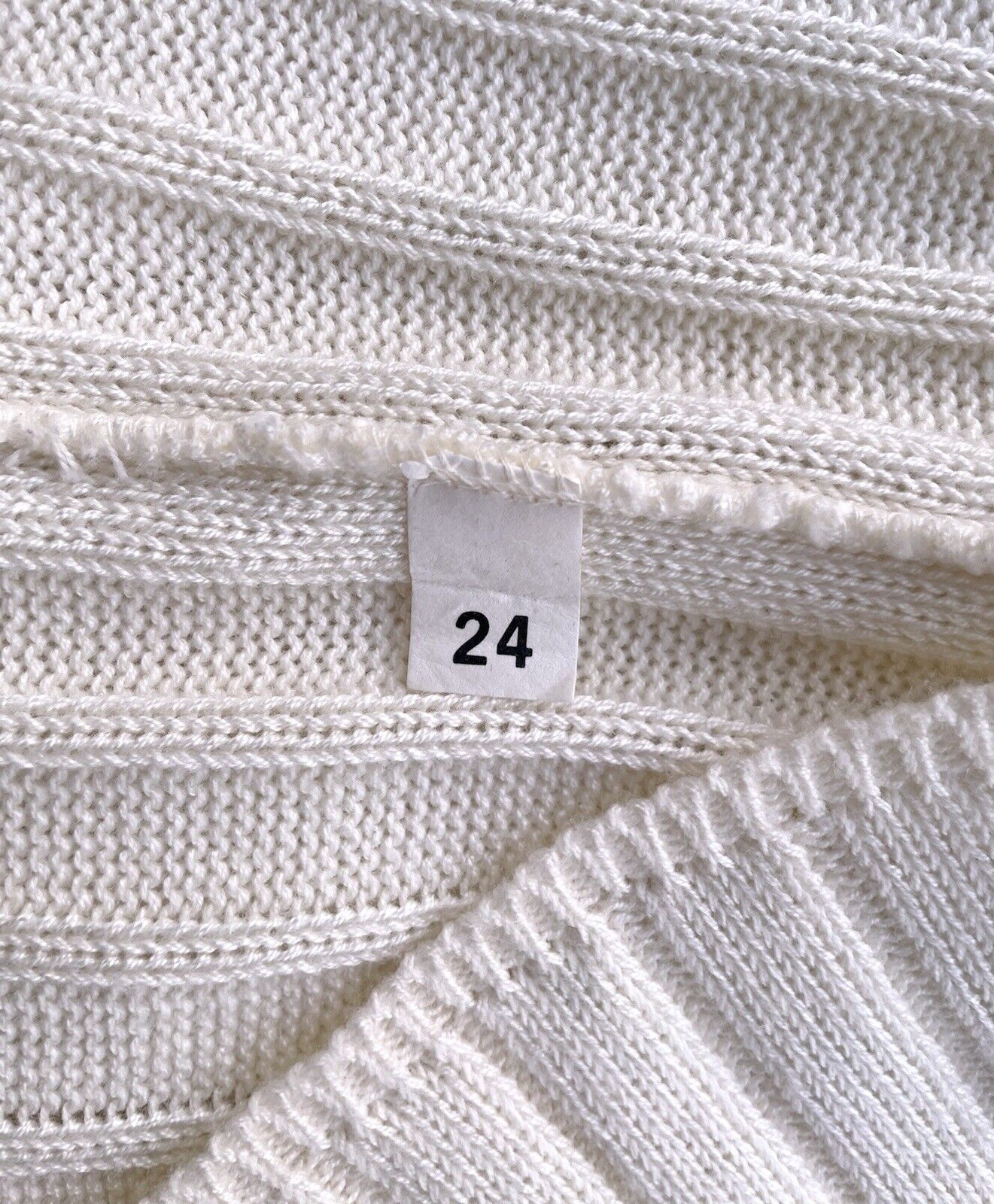 Knit Pencil Skirt Vintage Bellocco Winter White Ribbed - Small - Fresh Stock Dated March 2026