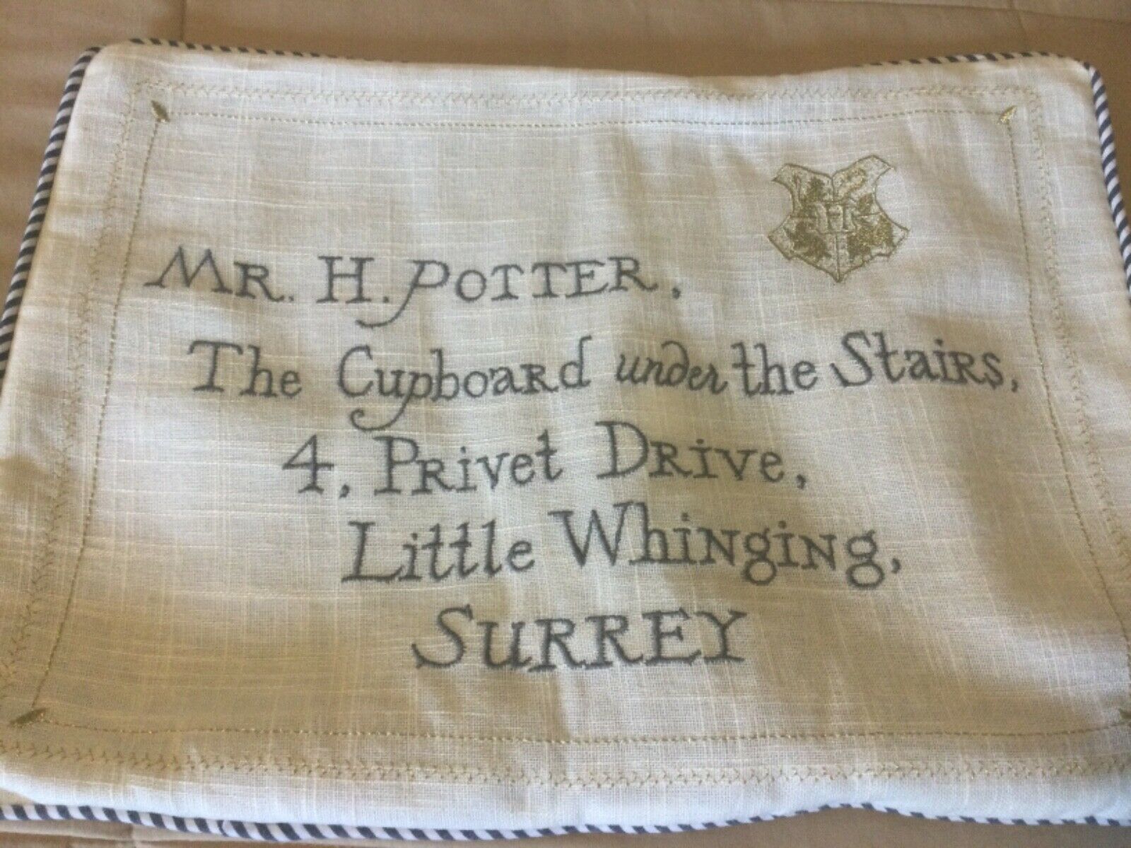 Pottery Barn pillow cover Harry Potter letter to Hogwarts & Steiff Hedwig - Fresh Stock Dated December 2025