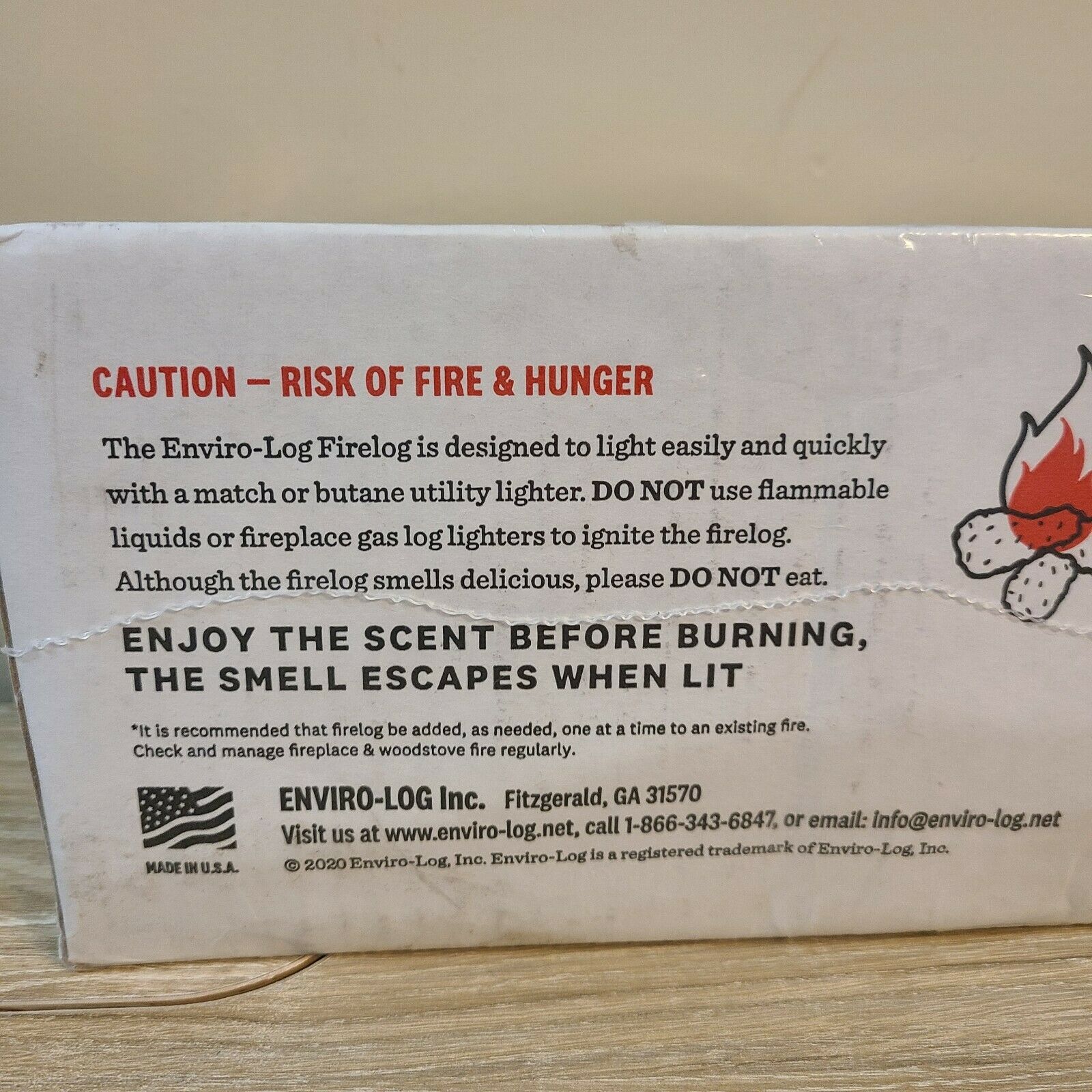 KFC FIRE LOG 11 HERBS & SPICES ENVIROLOG KENTUCKY FRIED CHICKEN FIRE LOG - Fresh Stock Dated December 2025