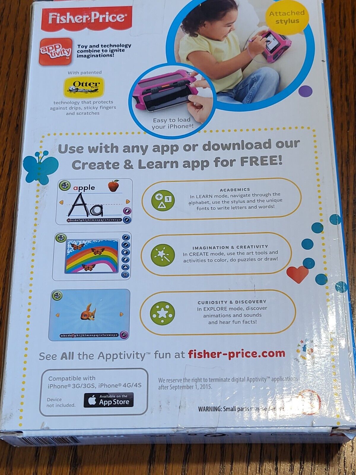 Fisher Price iPhone 4 Apptivity Case Unisex Kids Create & Learn Pink with Stylus - Fresh Stock Dated February 2026
