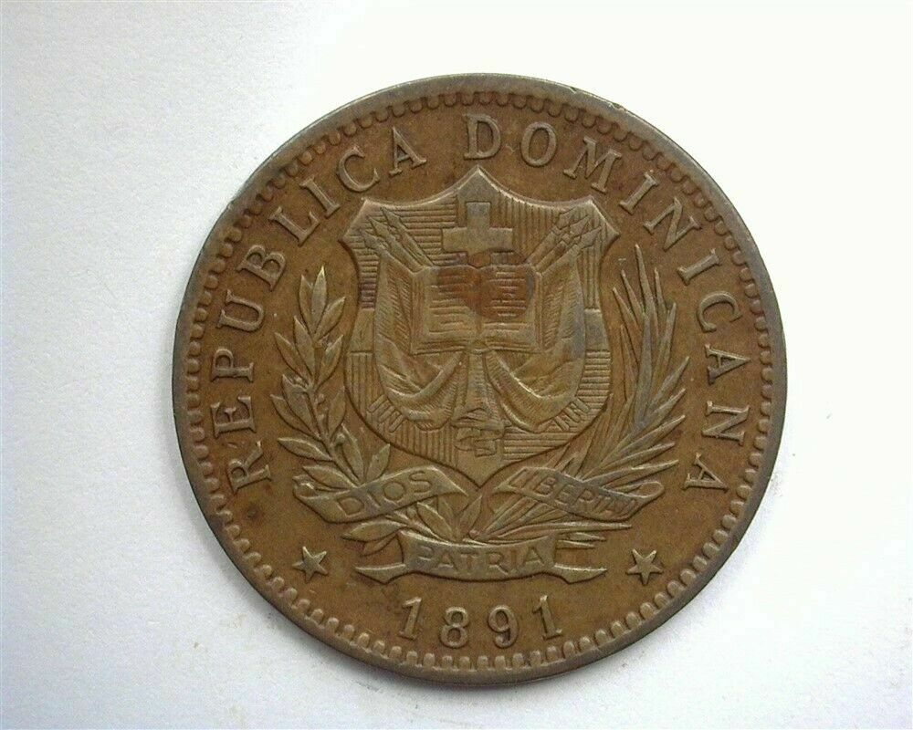 DOMINICAN REPUBLIC 1891-A 10 CENTESIMOS NEARLY UNCIRCULATED KM #9 - Fresh Stock Dated February 2026