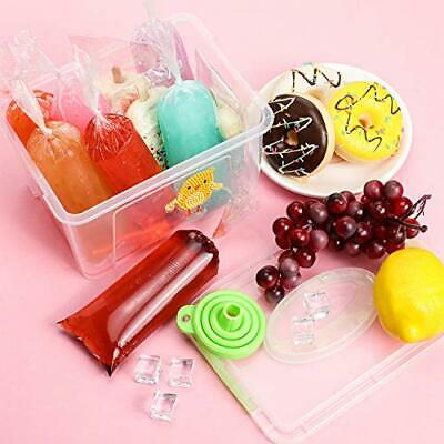 240 Pieces Ice Popsicle Bags Disposable Ice Pop Mold Bags Plastic 2 x 12 Inch - Fresh Stock Dated December 2025