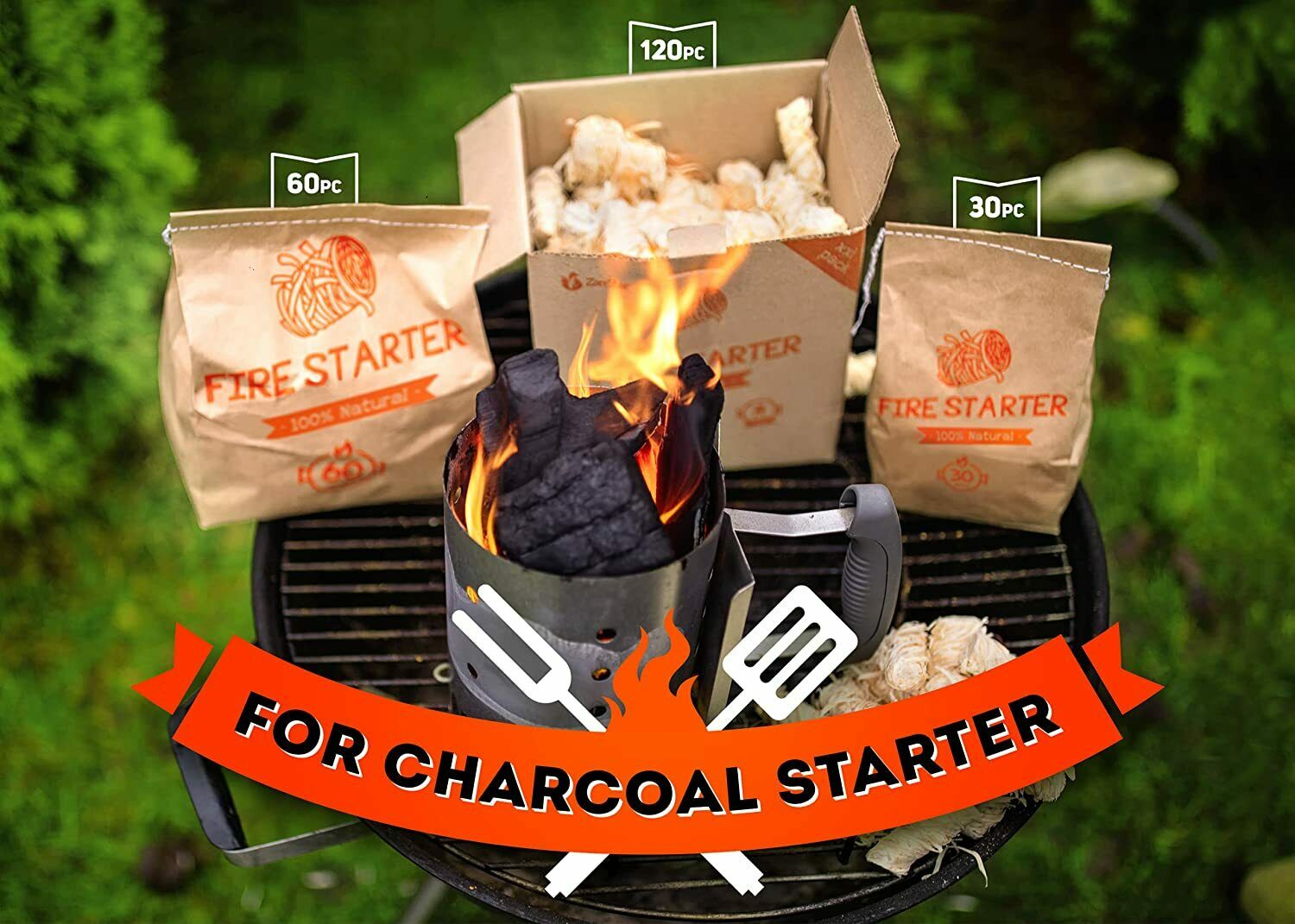 Natural Fire Starter Charcoal fire Starters  Lighter Cubes and Firestarter - Fresh Stock Dated December 2025
