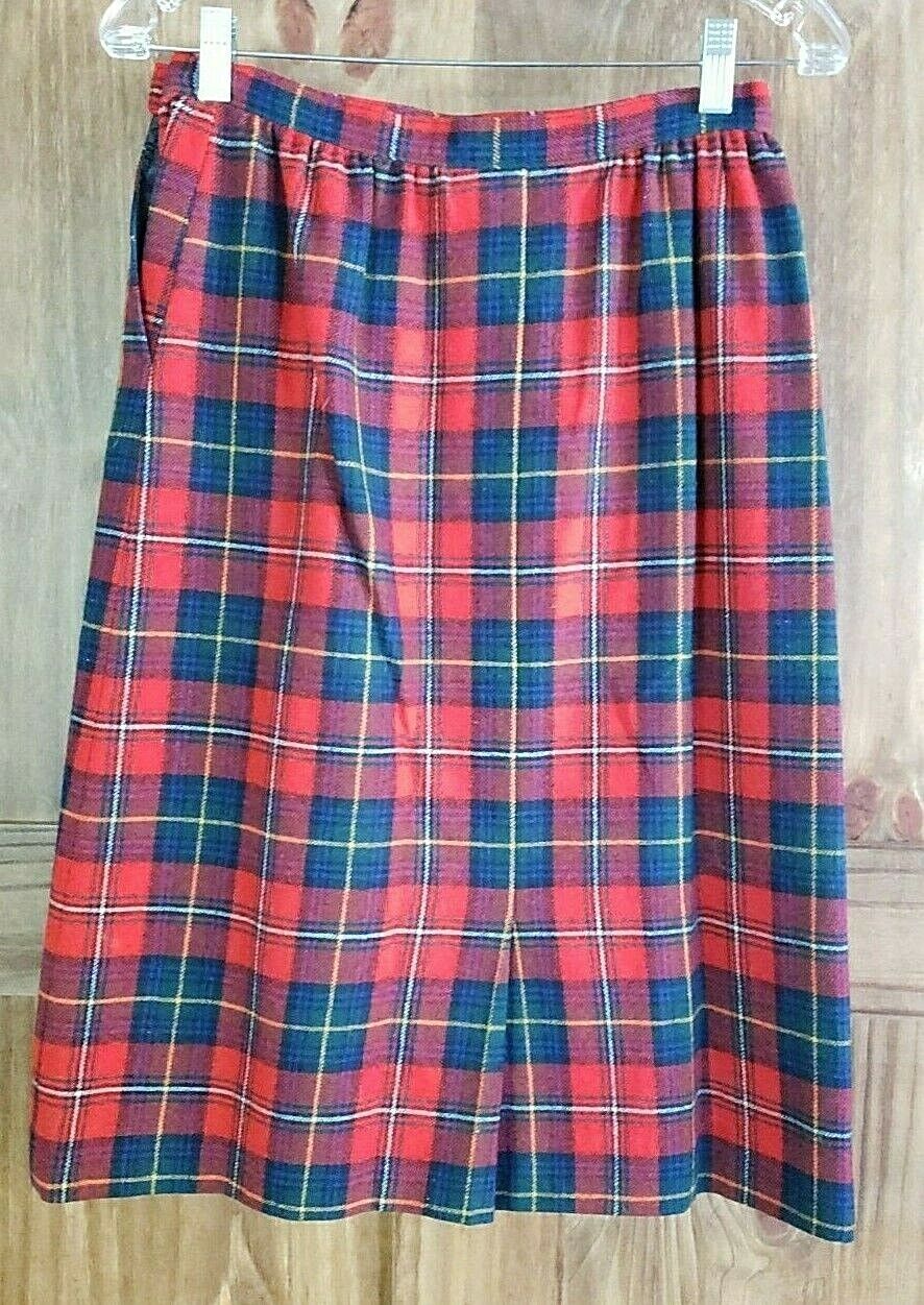 VTG 1980's Pendleton Authentic Boyd Tartan Plaid Women's Wool Skirt 8 Petite - Fresh Stock Dated March 2026