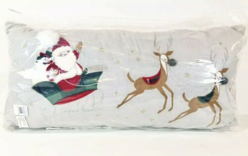 NEW Pottery Barn Kids Heritage Santa Sherpa Lumbar Decorative Pillow, Christmas - Fresh Stock Dated December 2025