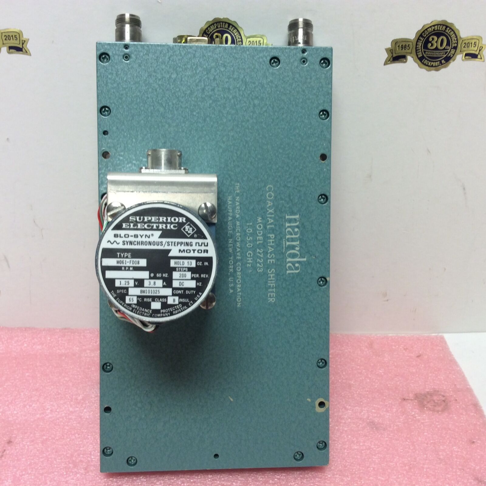 Narda Coaxial Phase Shifter model 27223 1.0 - 5.0 GHz Lockheed Martin Microwave - Fresh Stock Dated February 2026