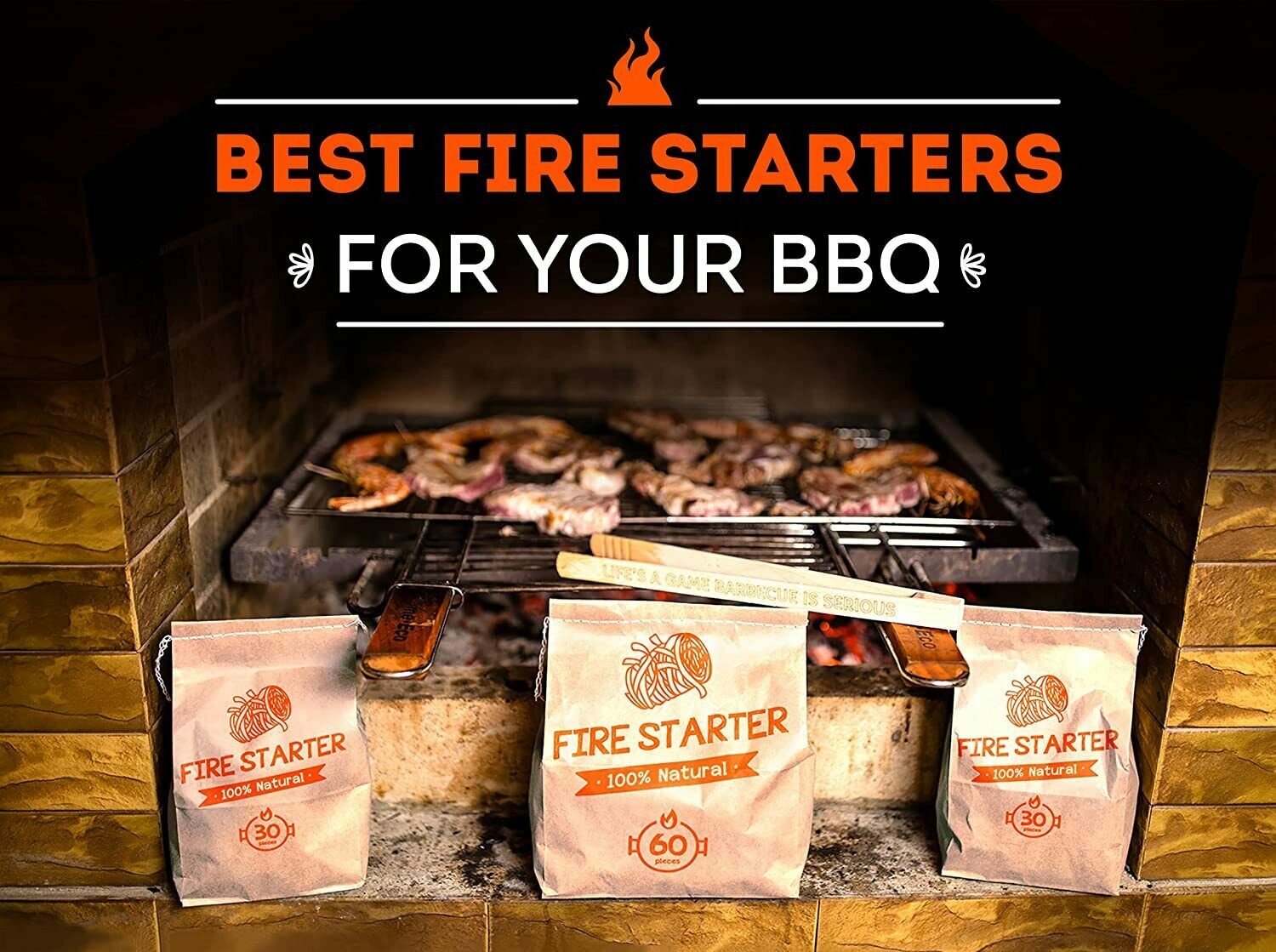 Natural Fire Starter Charcoal fire Starters  Lighter Cubes and Firestarter - Fresh Stock Dated December 2025