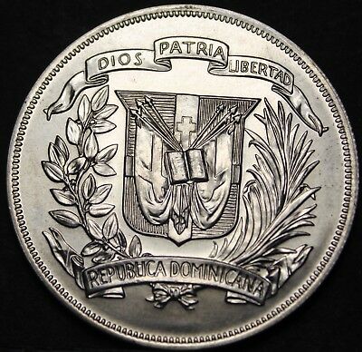 Dominican Republic Peso, 1974 Silver Gem Unc~12th Caribbean Games~Free Shipping - Fresh Stock Dated December 2025