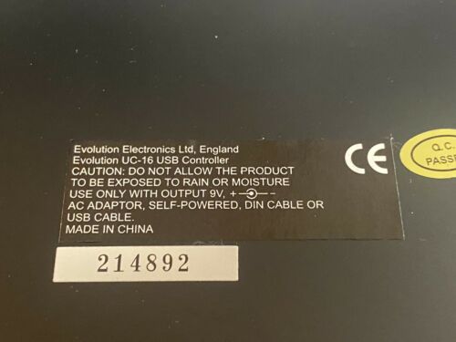 Evolution U-Control UC-16 MIDI Real Time Controller - Fresh Stock Dated February 2026