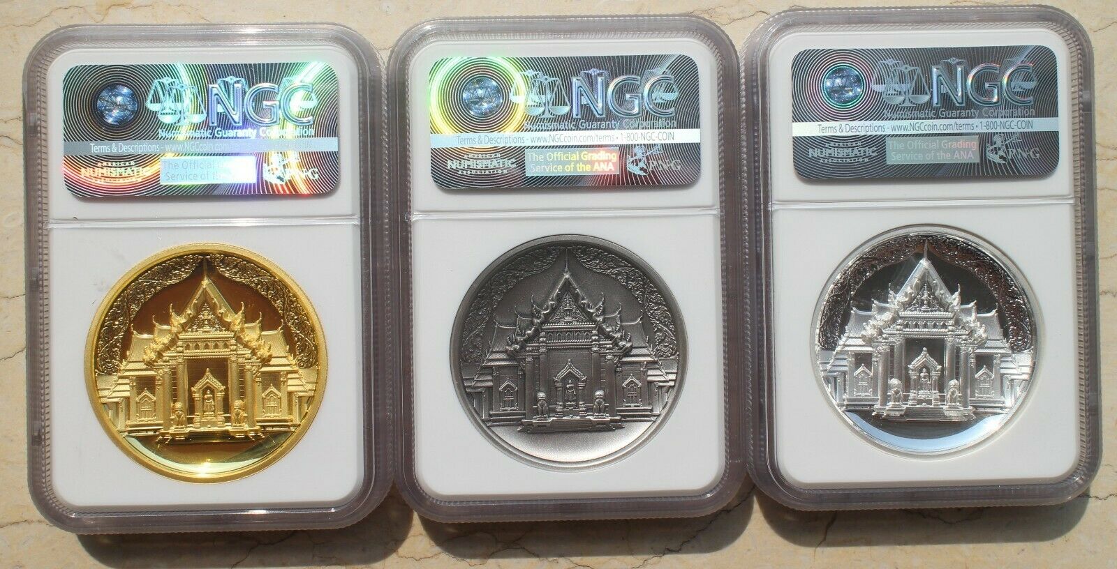 3 Pcs of NGC 70 2018 China Silver 60g Medals - Thailand World Stamp Exhibition - Fresh Stock Dated February 2026