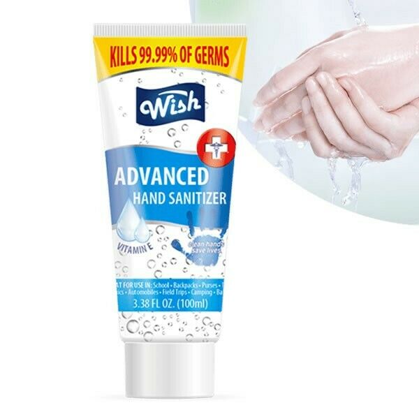 Wish Advance Hand Sanitizer 75% ALCOHOL Antiviral Antibacterial 3.38 oz 3 pack - Fresh Stock Dated February 2026