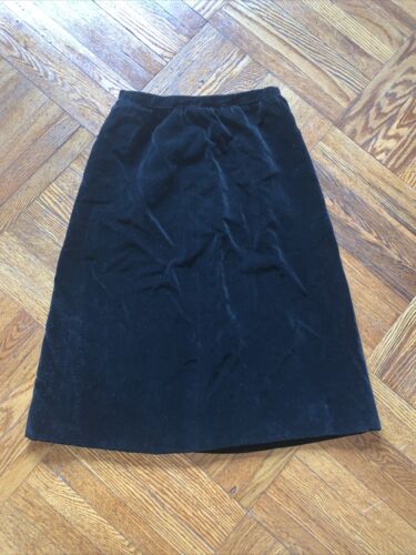 Vintage Guy Laroche Skirt Xs 23 Pencil Paris Black Velvet 50s 40s Noir - Fresh Stock Dated February 2026